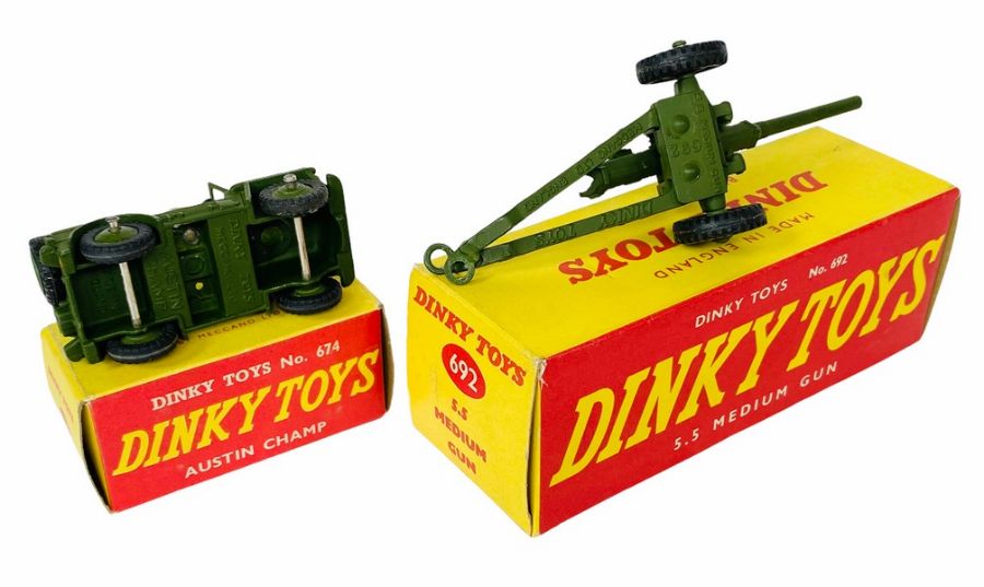 2x Dinky Toys Die Cast Military Models. Lot includes: No.674 'Austin Champ'. This is the scarce - Image 3 of 3