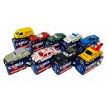 9x Corgi Juniors Die Cast Cars Circa 1985 Issue Boxed. Lot includes: Ford Wrecker Truck, Ford