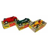 3x Merit 1/24 Racing Car Kits 'Pre Built'. Lot Includes: 1956 Cooper 500 Mk IX finished in Yellow,