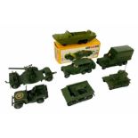 6x Dinky / 1x Airfix Military Diecast Models. Lot Includes: 6x Unboxed Dinky Models, all military,