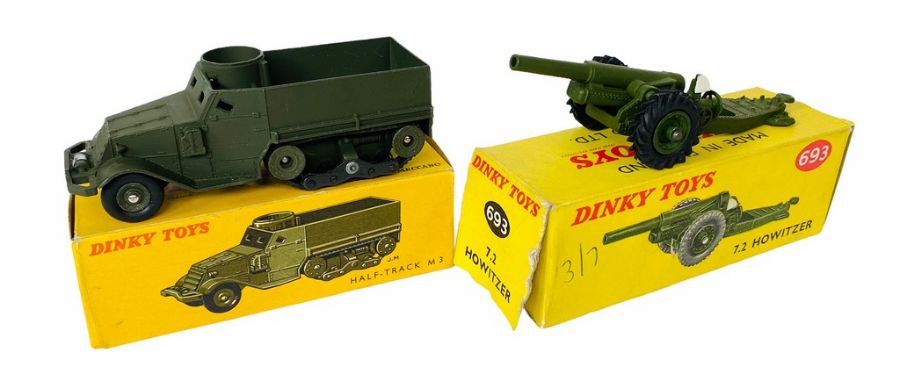 2x Dinky Toys Military Die Cast Models. Lot Includes: No.822 Half Track M3 in near mint condition in