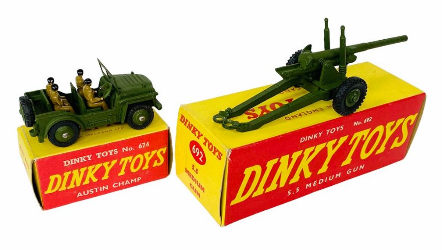 2x Dinky Toys Die Cast Military Models. Lot includes: No.674 'Austin Champ'. This is the scarce - Image 2 of 3
