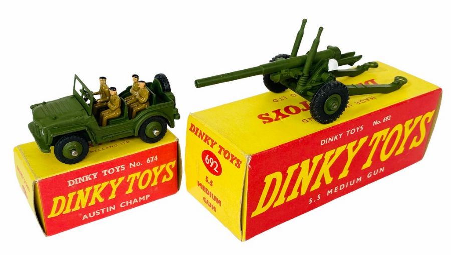 2x Dinky Toys Die Cast Military Models. Lot includes: No.674 'Austin Champ'. This is the scarce