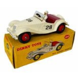 Dinky Toys 108 M.G. Midget Sports Car Boxed. Presented in Cream Bodywork with Burgundy Interior,