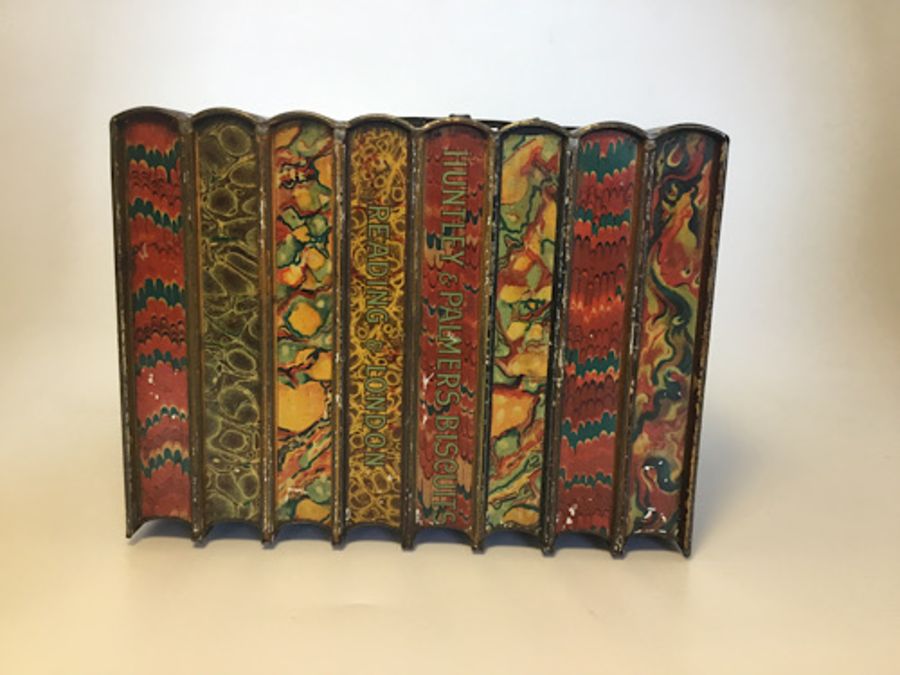 A Huntley & Palmers biscuit tin in the form of a bound stack of 8 books, printed name to base - Image 2 of 6