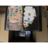 karcher box with estate clear out of world wide early - modern stamps, accessories etc, much to sort