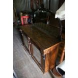 A circa 1950's china cabinet glass shelves