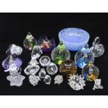 A group of glass to include: six Caithness "Celebrity" paperweights, various sizes and a Caithness