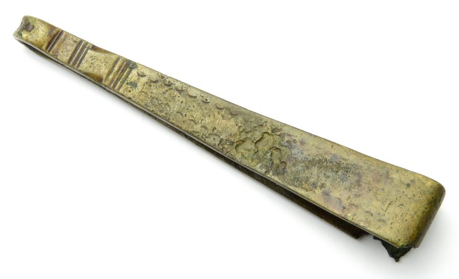 Roman Tweezers.  Circa, 2nd-4th century AD. Copper-alloy, 56mm x 9mm, 5.7g. A pair of cosmetic