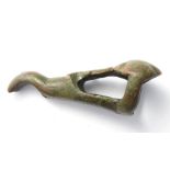 Anglo-Scandinavian socketed hook.  Circa, 11th century AD. Copper-alloy, 44mm x 17mm x 11mm, 17.