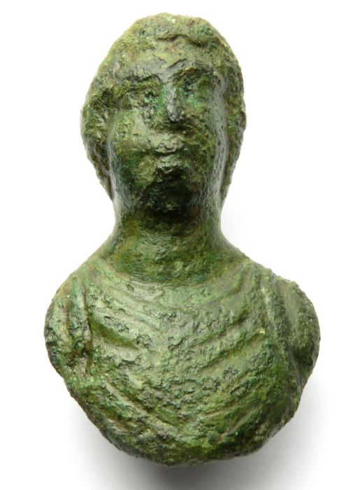 Roman Anthropomorphic Mount.  Circa, 2nd-4th century AD. Copper-alloy, 38mm x 28mm, 21.3g. A