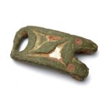 Celtic Strap Fitting  Circa 1st century BC- 1st century AD. Copper-alloy, 11.63 g, 35.78 mm. An Iron