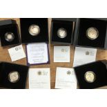 Royal Mint Silver Proof Coins in Original Cases with Certificates, including 2011 King James