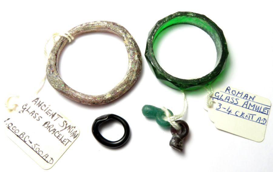 Ancient Glass Jewellery  Circa, 500 BC-2nd century AD. An accumulation of pieces that includes small