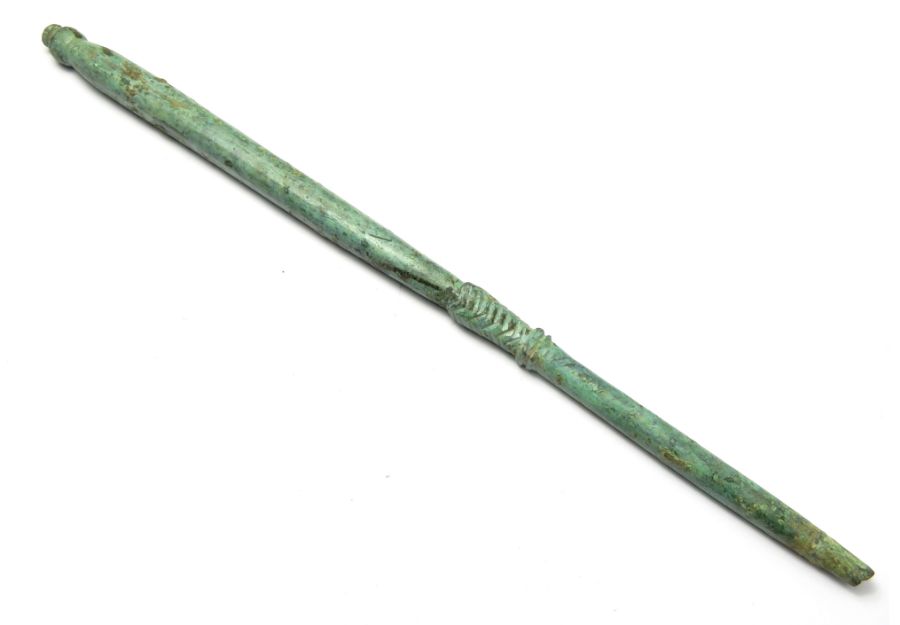 Large Roman Bronze Stylus. 4  Circa 2nd-3rd century AD. Copper-alloy, 8.62 g, 170 mm. A very