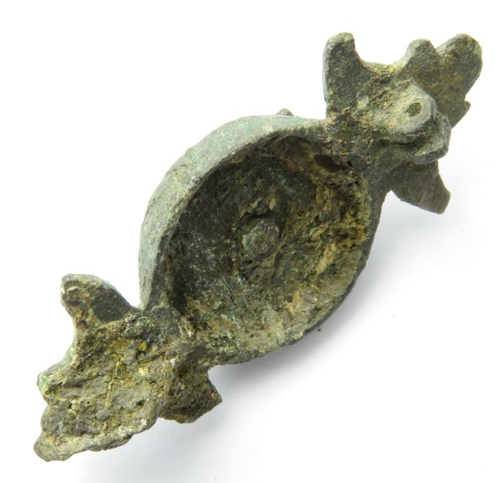 Roman Composite Brooch.  Circa, 2nd century AD. Copper-alloy, 45mm x 19mm, 8.1g. A scarce type - Image 3 of 3