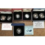 Royal Mint Silver Proof Coins in Original Cases some with Certificates. Includes 1986 United Kingdom