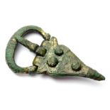 Anglo-Saxon / Norman Buckle   Circa 11th-12th century AD. Copper-alloy, 56mm x 30mm, 17.1g. A late