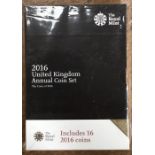 Royal Mint 2016 Annual Coin Set in Original Packaging.