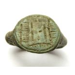 Roman Ring   Circa 5th century AD. Copper-alloy, 8.86 g, 26.46 mm. Ring size: UK, Q. US, 8. A late