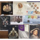 Royal Mint Commemorative Coins in Original Packs, includes Queen Elizabeth I £5 (crown) Henry VIII