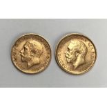Two George V Half Sovereign 1912 & 1914S