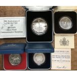 Royal Mint Silver Proof Coins in Original Cases with Certificates, includes 1990 50th Anniversary of