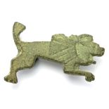 Roman Zoomorphic Brooch,  Circa, 2nd century AD. Copper-alloy, 38mm, 6.1g. A plate brooch in the