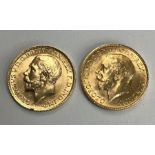 Two George V Sovereigns, 1915 & 1925.