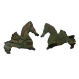 Roman Horse & Rider Brooch. Circa 2nd century AD. Copper-alloy, 4.06g. 31.69 mm. A Roman