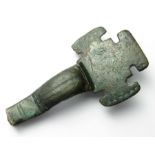 Anglo-Saxon Brooch.  Circa, 7th century AD. Copper-alloy, 58mm x 31mm, 20.0g. A cruciform type