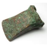 Late Bronze Age Axe Head.  Circa, 1000-800 BC. Copper-alloy, 59mm x 37mm, 110.3g. A small cast