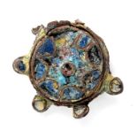 Anglo-Scandinavian cloisonne brooch, circa 11th century. A copper-alloy disc brooch decorated with