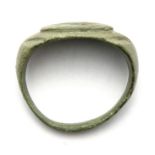 Roman D-Ring  Circa, 2nd century AD. Copper-alloy, 4.61 g, 19.17 mm. Ring size, UK J/K. US 5. A D-