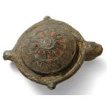 Roman Umbonate Brooch.  Circa, 2nd century AD. Copper-alloy, 6.60 g, 32.55 mm. An umbonate type