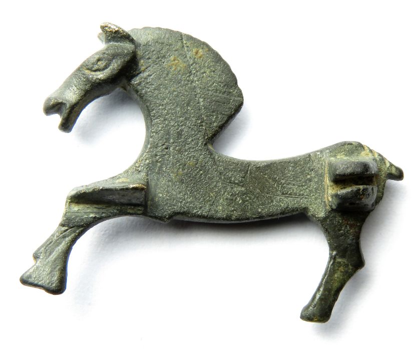 Roman Horse Brooch  Circa, 2nd century AD. Copper-alloy, 28mm x 22mm, 4.2g. A zoomorphic plate - Image 2 of 2