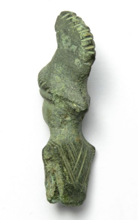 Roman Minerva Handle.   Circa, 2nd-4th century AD. Copper-alloy, 12.0 g, 37mm x 15mm. A bronze - Image 4 of 4