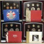 Royal Mint Year Proof Sets in Original presentation cases with certificates.