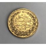 Turkey, Gold 100 Kurush 1255//16 (1850).