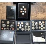 Royal Mint Proof Year sets 2008, 2008 Shield of Arms proof set, 2010 and 2011. In Original  Cases.