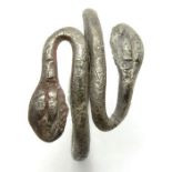 Roman Snake Ring   Circa, 1st-2nd century AD. Silver, 5.85 g, 25.16 mm. Johns type B. A large coiled