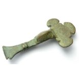 Anglo-Saxon Brooch.  Circa, 6th-7th century AD. Copper-alloy, 61mm x 29mm, 17.7g. A cruciform type