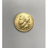 George IIII 1821 Sovereign. (Condition, heavier wear to surface with scratches)