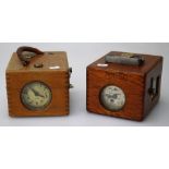 Robert Plasschaert, Belgium, a circa 1950's pigeon time recording clock, in oak case, together