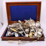 A large collection of silver plated items, grape scissors et al