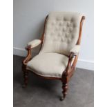 A late 19th cent mahogany salon chair