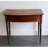 A Bow fronted early 19th cent single drawer table