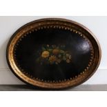 A large 19th cent oval Papier Mache tray