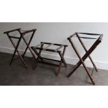 Three old luggage racks