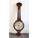 A 19th cent mahogany barometer (A/F)